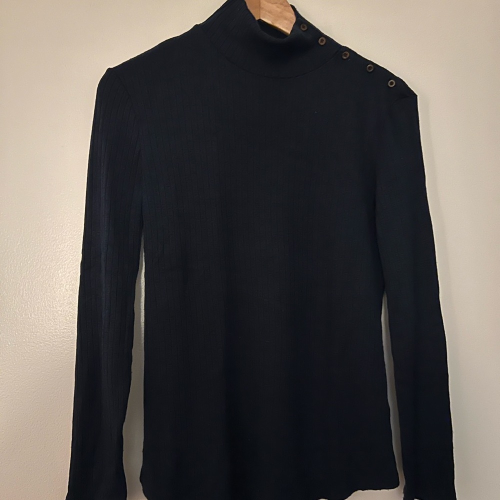 Massimo Dutti blue/green Buttoned Turtleneck